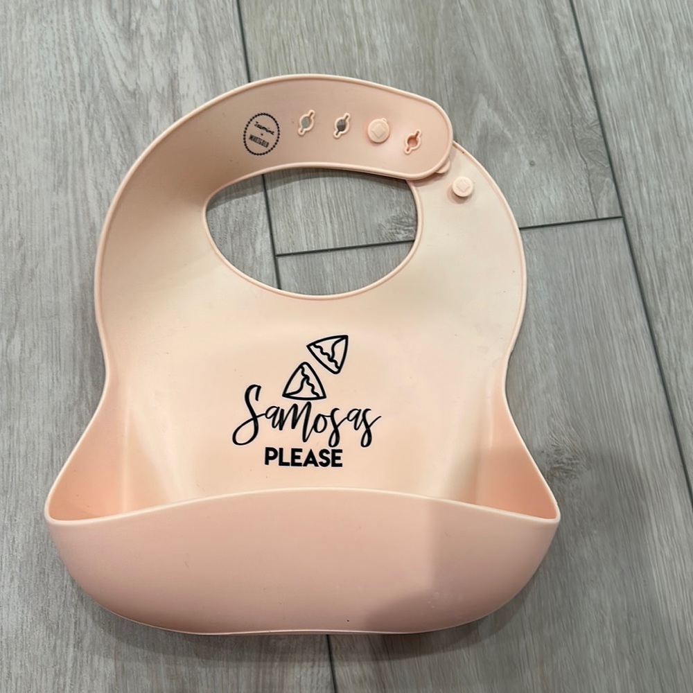 Samosas silicone bib for baby or toddler